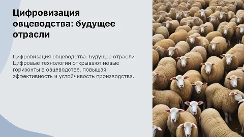 Цифровизация овцеводства: перспективы и возможности