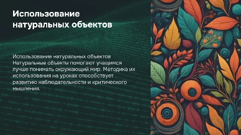 Методика использования натуральных объектов на уроках