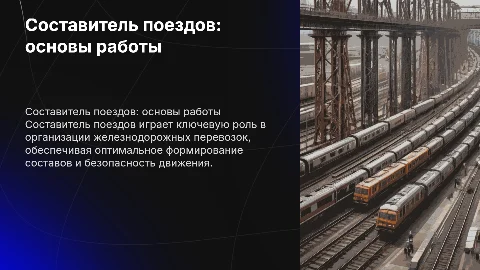 Составитель поездов железной дороги