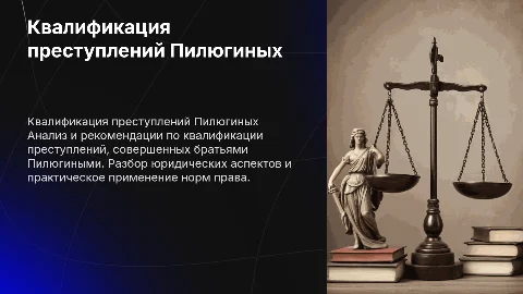 Рекомендации по квалификации преступлений братьев Пилюгиных