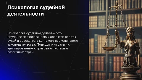 Психологические особенности судебной деятельности