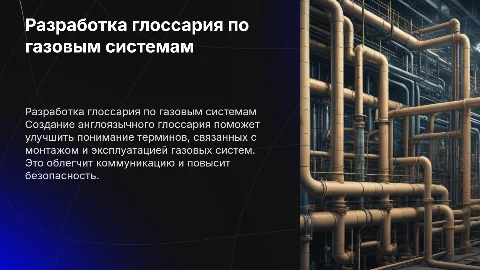 Разработка англоязычного глоссария по монтажу газовых систем