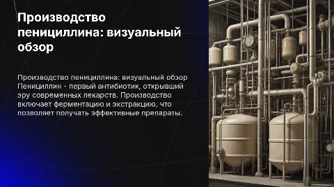 Производство пенициллина в картинках и таблицах