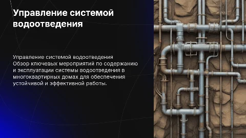 Мероприятия по содержанию системы водоотведения в домах