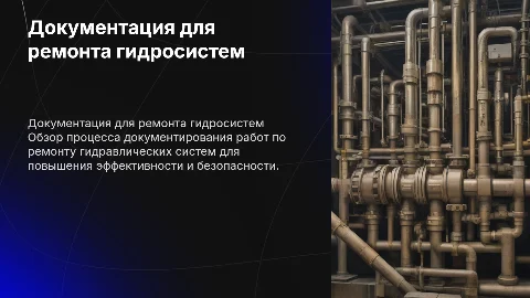 Документационное обеспечение ремонта гидравлических систем