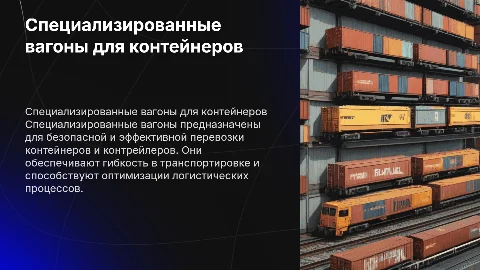Специализированные вагоны для перевозки контейнеров и контрейлеров