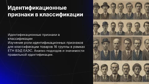 Роль идентификационных признаков в классификации товаров