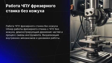 Работа фрезерного станка с ЧПУ без кожуха