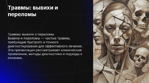 Травмы. Вывихи и переломы. Клиника, диагностика, лечение