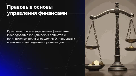 Правовые основы управления финансами некредитных организаций