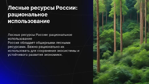 лесные ресурсы россии , рациональное использование ресурсов