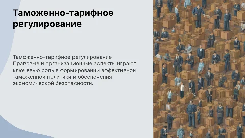 Правовое и организационное обеспечение таможенного регулирования