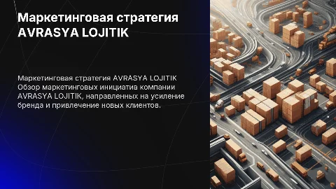 Маркетинговая деятельность AVRASYA LOJITIK