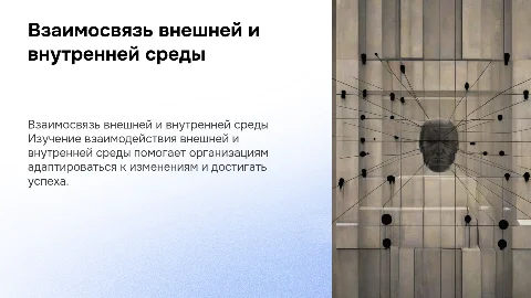 Взаимосвязь внешний и внутренней среды организации