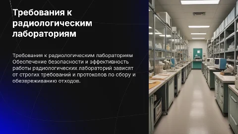 Требования к радиологическим лабораториям и отходам