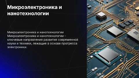 Микроэлектроника и нанотехнологии