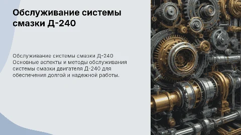 Обслуживание системы смазки двигателя д 240