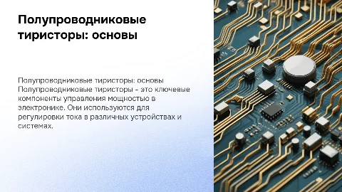 Полупроводниковые тиристоры