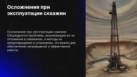 Осложнения и методы борьбы с отложениями в скважинах