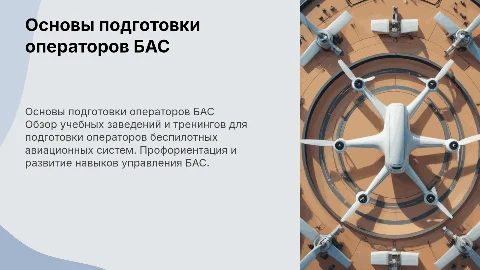 Основы профориентационной подготовки операторов БАС