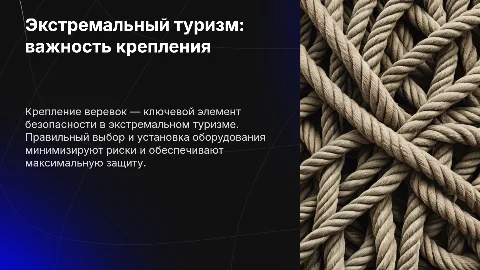 Экстремальный туризм: крепление веревок