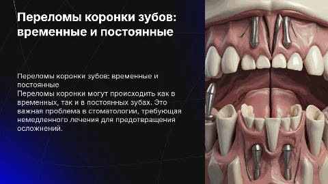 переломы коронки временных и постоянных зубов