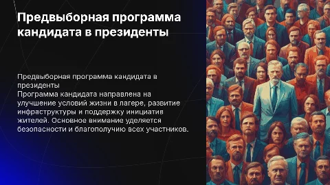 предвыборная программа кандидата в президенты лагеря