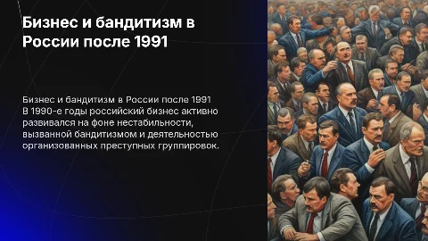 Презентация о бизнесе и бандитизме в России после 1991 года