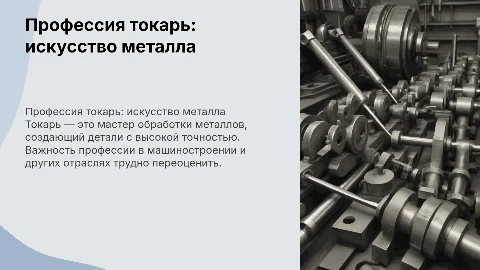 Профессия токарь