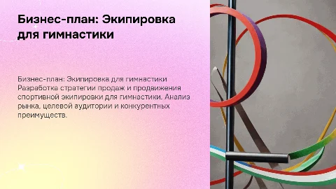 Бизнес-план по продажи спортивной экипировки для гимнастики
