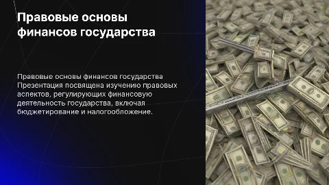 Правовые основы финансовой деятельности государства
