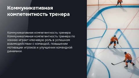 Коммуникативная компетентность тренера по хоккею