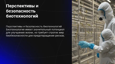 "Перспективы развития биотехнологии. Биобезопасность"