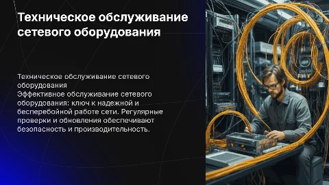 Техническое обслуживание сетевого оборудования