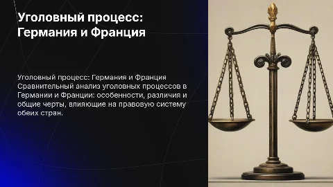 Уголовный процесс Германии и Франции