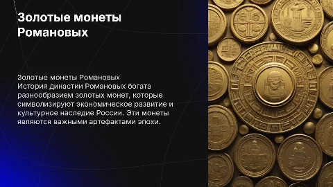Золотые монеты в истории династии Романовых