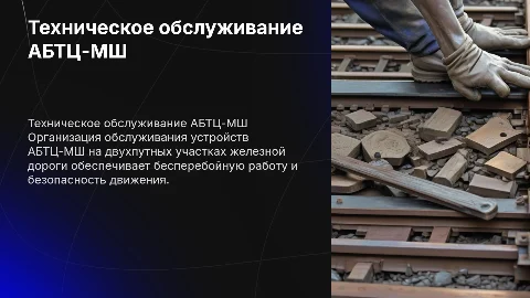Организация технического обслуживания АБТЦ-МШ на железной дороге