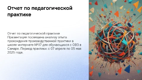 Отчет по педагогической практике в школе-интернате №117