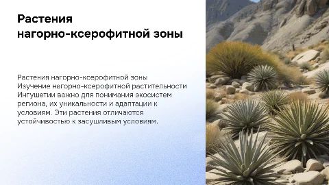 Нагорно-ксерофитная растительность Республики Ингушетия