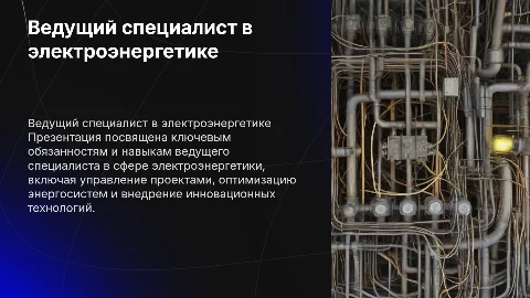 презентация ведущего специалиста электроэнергетики