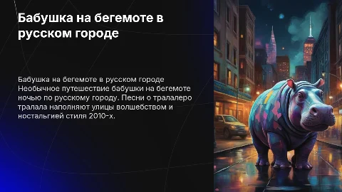 Бабушка едет на бегемоте: волшебство ночного города