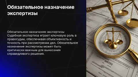 Обязательное назначение судебной экспертизы