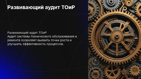Развивающий аудит системы ТОиР