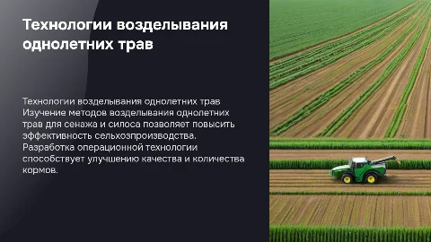 Технология возделывания однолетних трав для сенажа и силоса