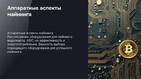 Аппаратные аспекты майнинга криптовалюты