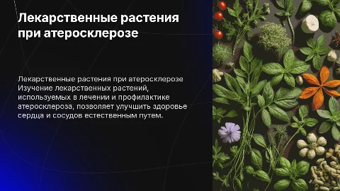 Лекарственные растения для лечения атеросклероза