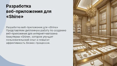Презентация дипломной работы: веб-приложение для «Shine»
