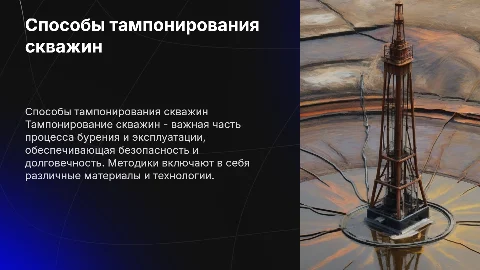 Способы тампонирования скважин