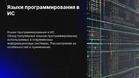 Обзор языков программирования в информационных системах