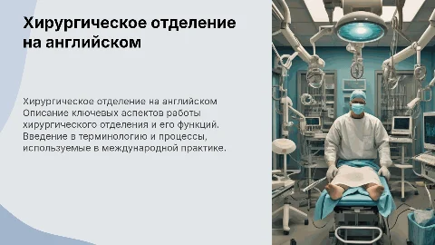 Хирургическое отделение на английском